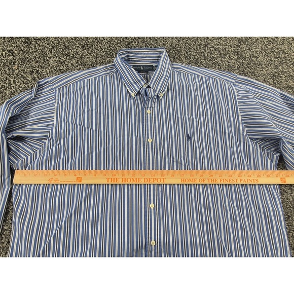 Ralph Lauren Blake Button Down Shirt Mens XL‎ Blue Striped Long Sleeve - Picture 5 of 7